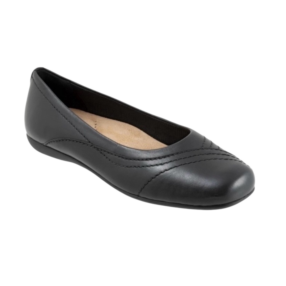Like_New Trotters Sasha Flats Black Leather Comfort Shoes Size 9.5 M Almost New!